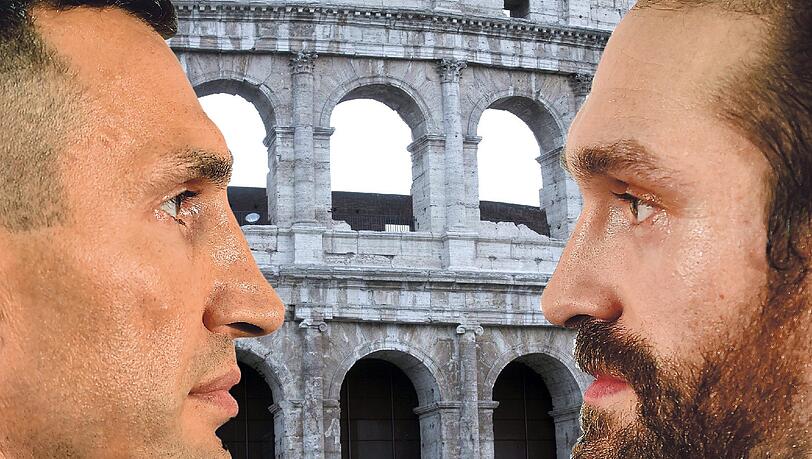 Zwei Box-Schwergewichte – und Gegner am Samstag in Düsseldorf: Weltmeister Wladimir Klitschko und Herausforderer Tyson Fury. Zwei Box-Schwergewichte – und Gegner am Samstag in Düsseldorf: Weltmeister Wladimir Klitschko und Herausforderer Tyson Fury.