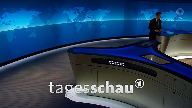 Das leere Studio der ARD-Nachrichtensendung „Tagesschau“. Das leere Studio der ARD-Nachrichtensendung „Tagesschau“.