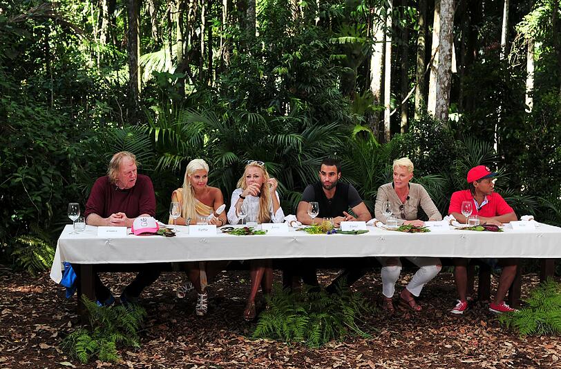 Team "Base Camp": Gunter Gabriel, Sophia Wollersheim, Jenny Elvers, David Ortega, Brigitte Nielsen und Ricky Harris