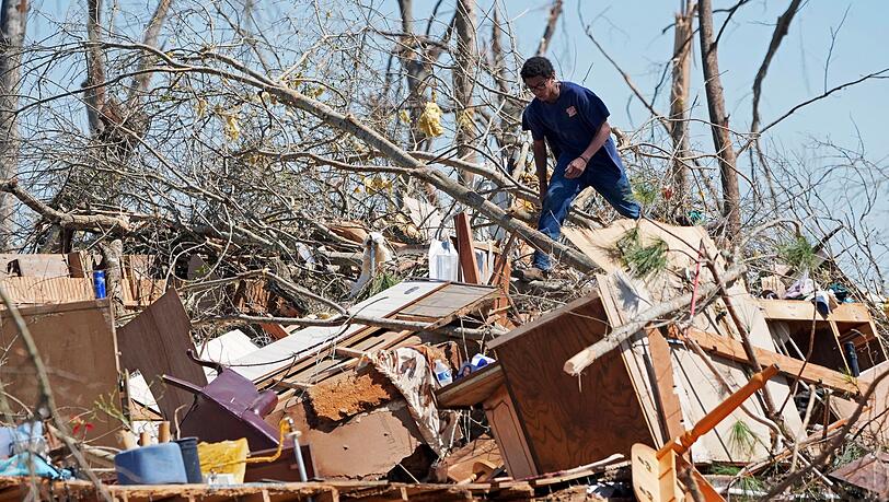 Bei den Tornados wurden - wie hier in Mississippi - Häuser komplett zerlegt.