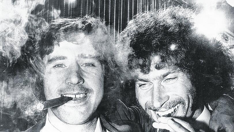 Da haben zwei viel Spaß zusammen: Gerd Müller und Paul Breitner Da haben zwei viel Spaß zusammen: Gerd Müller und Paul Breitner
