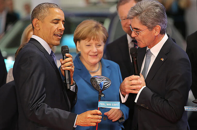 Bundeskanzlerin Angela Merkel und US-Präsident Barack Obama waren am Montag zu Besuch auf der Hannover Messe. Die Bilder.