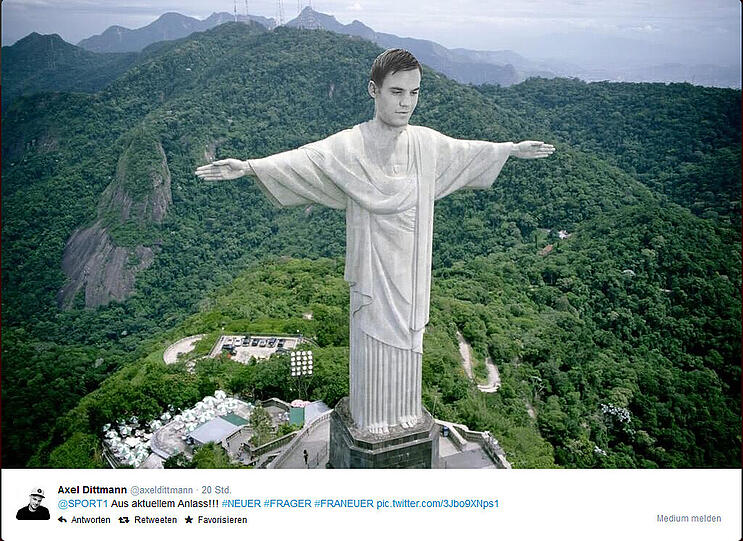 Für Twitter-User hat Manuel Neuer sogar schon seine eigene Statue in Rio