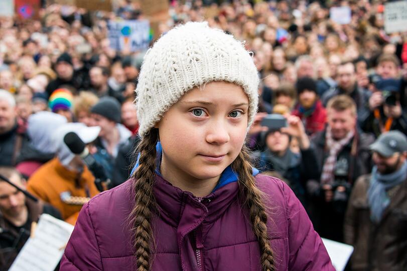Greta Thunberg bei einem "Fridays for Future"-Protest in Hamburg.