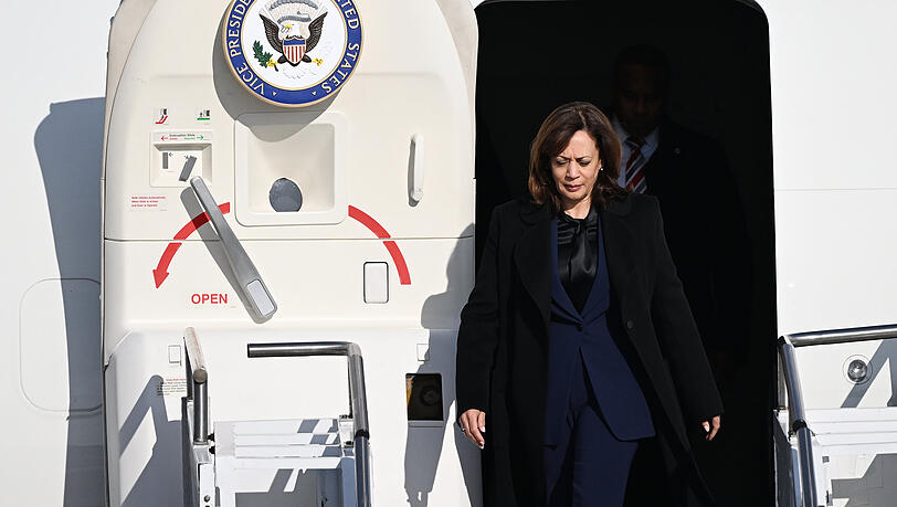 US-Vizepräsidentin Kamala Harris bei ihrer Ankunft in München. US-Vizepräsidentin Kamala Harris bei ihrer Ankunft in München.