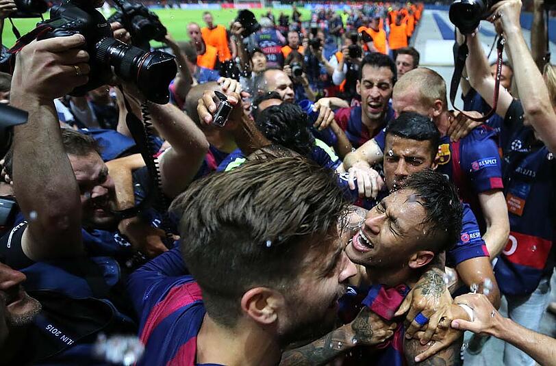 Barcelona jubelt: Praktisch mit dem Schlusspfiff erzielte Neymar das 3:1 gegen Juventus Turin im Finale der Champions League.