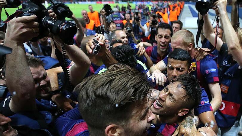 Barcelona jubelt: Praktisch mit dem Schlusspfiff erzielte Neymar das 3:1 gegen Juventus Turin im Finale der Champions League. Barcelona jubelt: Praktisch mit dem Schlusspfiff erzielte Neymar das 3:1 gegen Juventus Turin im Finale der Champions League.