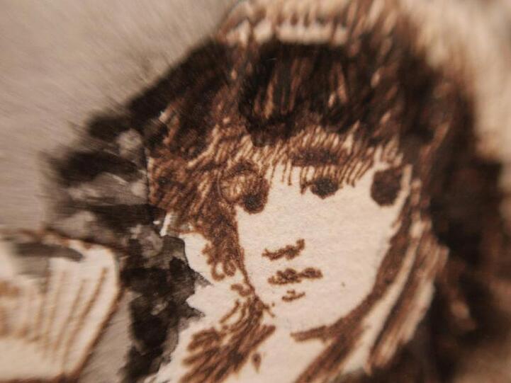 Detail einer der Zeichnungen in der Ausstellung "Dibujos de Goya" im Prado-Museum.