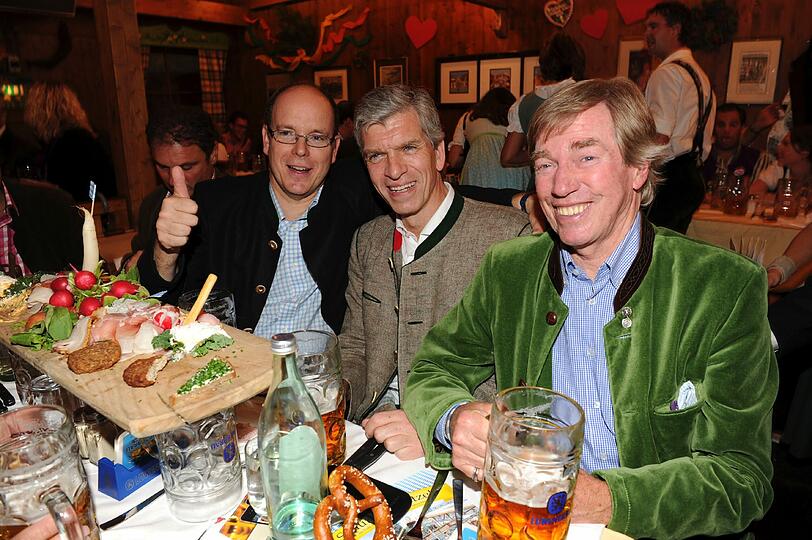 Fürst Albert II. von Monaco, Alexander Liegl (Konsul Monaco ) und Leopold von Bayern waren am Sonntag im Schützenzelt.