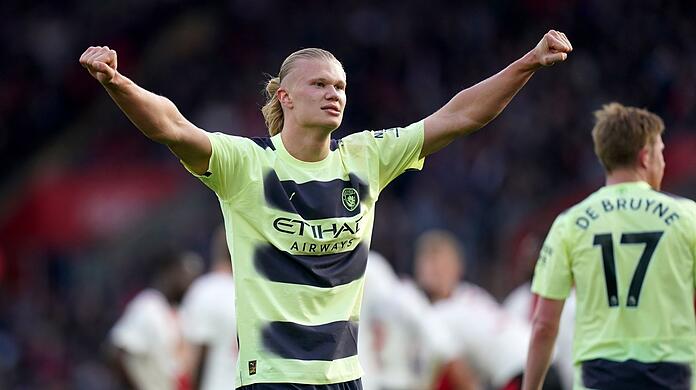 Erling Haaland von Manchester City jubel.