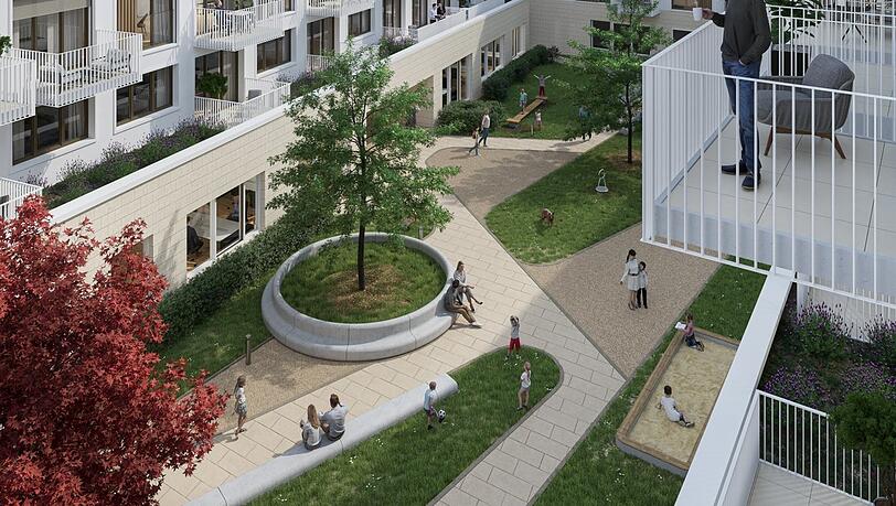 Das neue Zam in Freiham: Unten sind Läden, oben vermietet die Vonovia Neubauwohnungen.