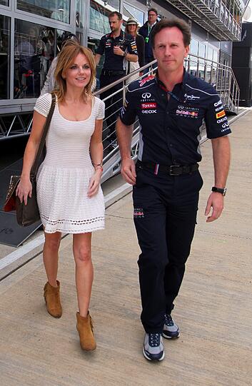 Geri Halliwell und Christian Horner in der Boxengasse.