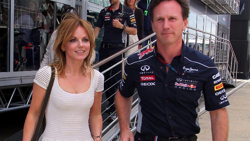 Geri Halliwell und Christian Horner in der Boxengasse. Geri Halliwell und Christian Horner in der Boxengasse.