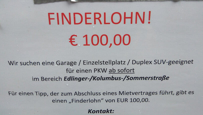 Wer eine große Garage in Giesing zu vergeben hat oder sogar nur Hinweise hat, kann 100 Euro verdienen. Wer eine große Garage in Giesing zu vergeben hat oder sogar nur Hinweise hat, kann 100 Euro verdienen.