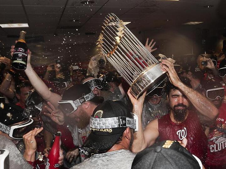 Die Spieler der Washington Nationals starteten nach ihrem Sieg in der World Series eine wilde Party.