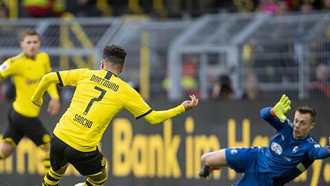 Jadon Sancho machte das BVB-Tor zum 1:0.