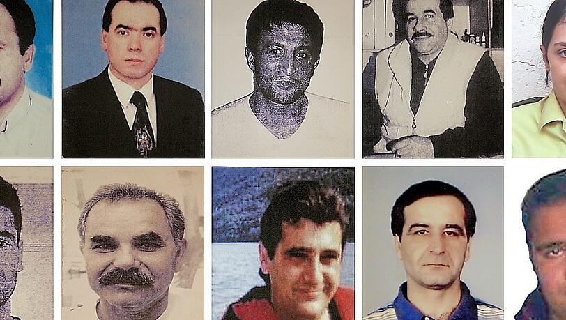 Die NSU-Opfer: (oben, v.l.) Enver Simsek, Abdurrahim Özüdogru, Süleyman Tasköprü, Habil Kiliç und die Polizistin Michele Kiesewetter, sowie (unten, v.l) Mehmet Turgut, Ismail Yasar, Theodoros Boulgarides, Mehmet Kubasik und Halit Yozgat. Die NSU-Opfer: (oben, v.l.) Enver Simsek, Abdurrahim Özüdogru, Süleyman Tasköprü, Habil Kiliç und die Polizistin Michele Kiesewetter, sowie (unten, v.l) Mehmet Turgut, Ismail Yasar, Theodoros Boulgarides, Mehmet Kubasik und Halit Yozgat.