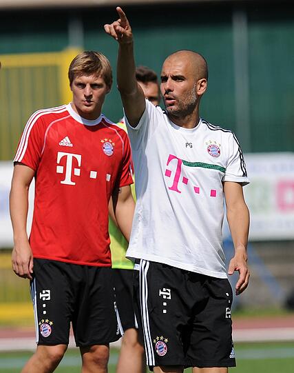 Die Bayern trainieren ein letztes Mal vor dem Testspiel gegen Brescia Calcio.