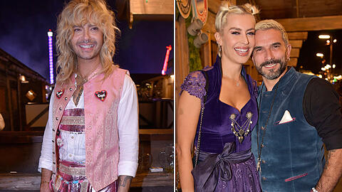 Feierten am Sonntag in Käfers Wiesn-Schänke: Bill Kaulitz sowie Verena Kerth und Marc Terenzi