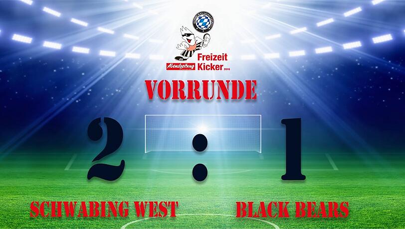 Schwabing West gewinnt das Spiel mit 2:1 gegen die Black Bears. Schwabing West gewinnt das Spiel mit 2:1 gegen die Black Bears.