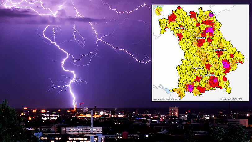 In München könnte es am Donnerstagabend und in der Nacht zu einem schweren Unwetter kommen. (Archivbild) In München könnte es am Donnerstagabend und in der Nacht zu einem schweren Unwetter kommen. (Archivbild)