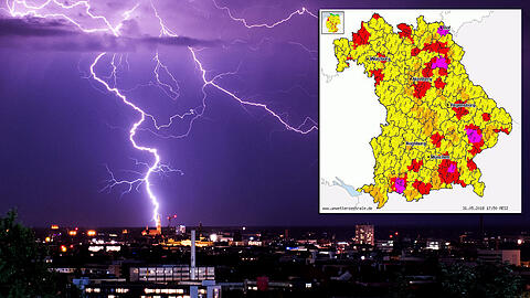 In München könnte es am Donnerstagabend und in der Nacht zu einem schweren Unwetter kommen. (Archivbild)