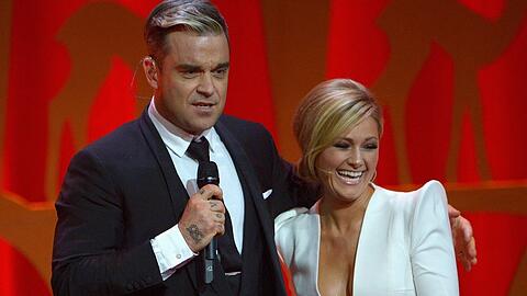 Sie kennen sich schon lange: Robbie Williams und Helene Fischer bei der Bambi-Verleihung im Jahr 2013.