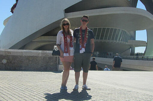 Stadtbesichtigung in Valencia: Alexandra und Ralf.