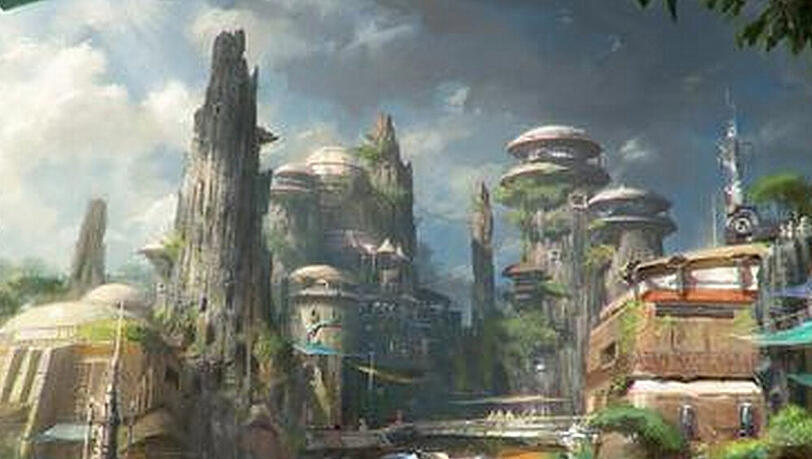 Mit diesem Bild pries Disney seine geplanten "Star Wars"-Themenparks an Mit diesem Bild pries Disney seine geplanten "Star Wars"-Themenparks an