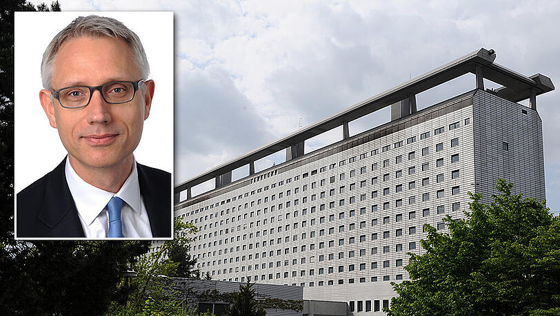 Das Hauptgebäude des Universitätsklinikums Großhadern und Gerd Koslowski. Das Hauptgebäude des Universitätsklinikums Großhadern und Gerd Koslowski.