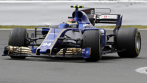 Der Deutsche Pascal Wehrlein vom Sauber F1 Team auf der Strecke in Silverstone.