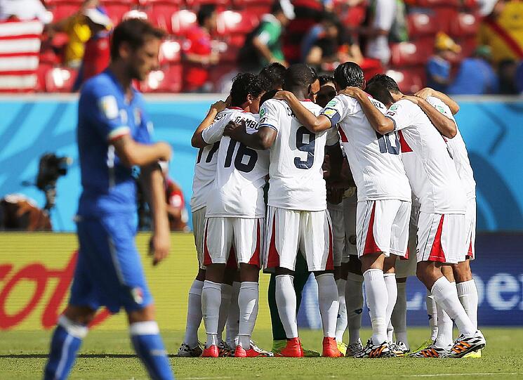 Der Tor-Jubel von Costa Rica nach dem 1:0 gegen Italien.
