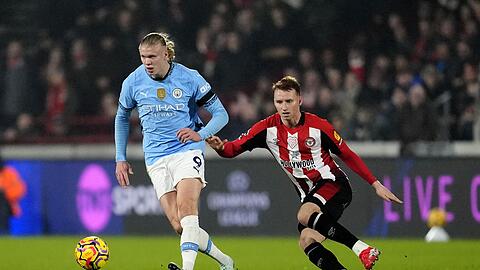 City-Superstar Erling Haaland blieb beim 2:2 in Brentford ohne Treffer.
