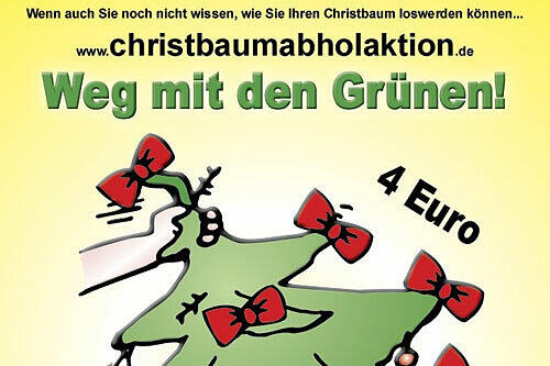 &bdquo;Weg mit den Grünen&ldquo;: Die JU als Biomüll-Sammler.