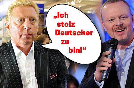 "Ich stolz Deutscher zu bin": Stefan Raab drückt immer wieder in seiner TV-Sendung auf einen Knopf und spielt den Versprecher von Boris Becker ein. Häme pur! Die Tennis-Legende bricht einen Twitter-Krieg vom Zaun.