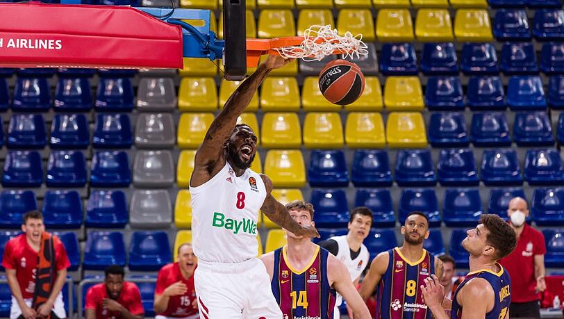 Beim Sieg beim FC Barcelona mit 26 Punkten Topscorer des FC Bayern Basketball: Center Jalen Reynolds, der bei den Münchnern eine Säule des Erfolgs ist.