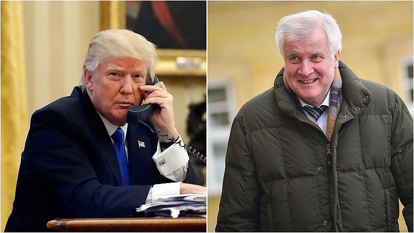 Kritik von allen Seiten: Nach dem Lob für US-Präsident Donald Trump (l.) wird Bayerns Ministerpräsident Horst Seehofer stark kritisiert.
