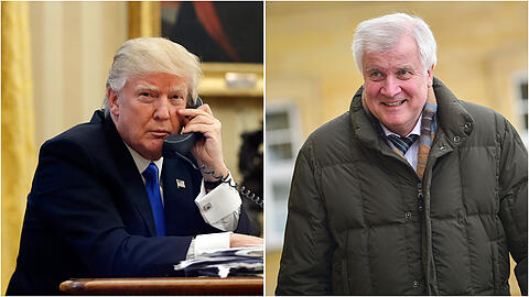 Kritik von allen Seiten: Nach dem Lob für US-Präsident Donald Trump (l.) wird Bayerns Ministerpräsident Horst Seehofer stark kritisiert.