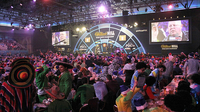 Party pur im Londoner Alexandra Palace: Hier findet die Darts-WM statt.