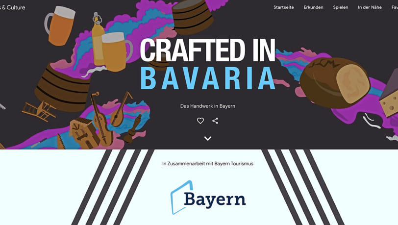 Die Startseite der Online-Ausstellungen: hier geht es zur bayerischen Handwerkskunst.