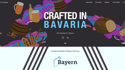 Die Startseite der Online-Ausstellungen: hier geht es zur bayerischen Handwerkskunst.