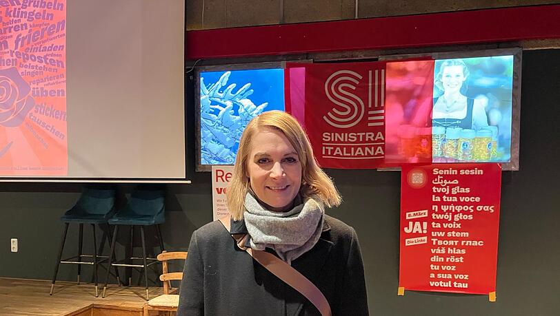 Linken-Bundestagsabgeordnete Nicole Gohlke am Wahlabend.