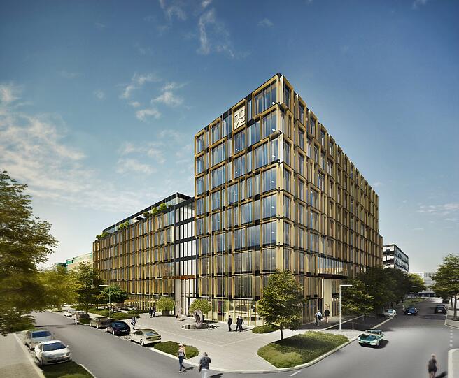 An der Luise-Ullrich-Straße, Ecke Lilli-Palmer-Straße soll der neue Bürokomplex entstehen.