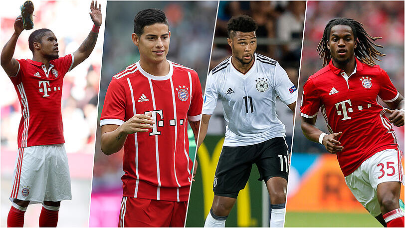 Der FC Bayern entdeckt das Leihgeschäft für sich: Hier mit vier Kandidaten/Leihspielern: Costa, James, Gnabry und Sanches