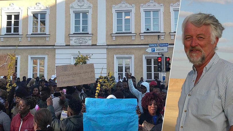 Im April demonstrieren Asylbewerber vor dem Rathaus in Fürstenfeldbruck. Werner Kainzinger hat jahrelang als Arzt in der Unterkunft geholfen. Im April demonstrieren Asylbewerber vor dem Rathaus in Fürstenfeldbruck. Werner Kainzinger hat jahrelang als Arzt in der Unterkunft geholfen.