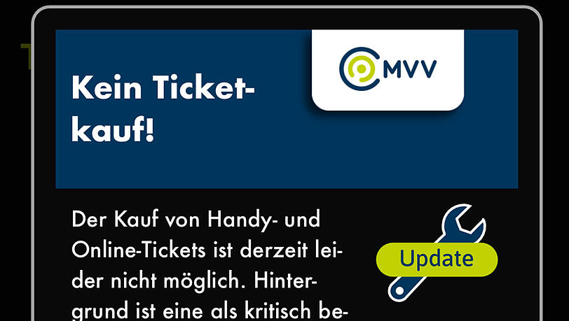 Aufgrund einer Sicherheitslücke ist der Verkauf von MVV-Online-Tickets derzeit nicht möglich. Auch andere Webseiten der Stadt München wurden vorübergehend vom Netz genommen. Aufgrund einer Sicherheitslücke ist der Verkauf von MVV-Online-Tickets derzeit nicht möglich. Auch andere Webseiten der Stadt München wurden vorübergehend vom Netz genommen.