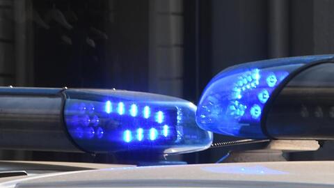 Polizeifahrzeuge stehen mit eingeschaltetem Blaulicht. Foto: Carsten Rehder/dpa/Symbolbild