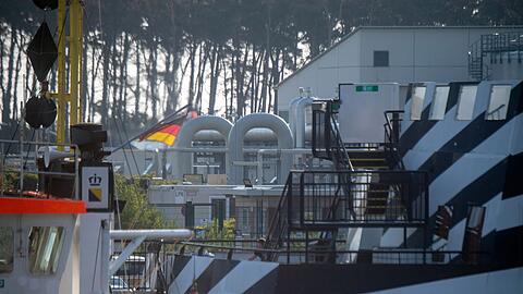 Rohrsysteme und Absperrvorrichtungen in der Gasempfangsstation der Ostseepipeline Nord Stream 1 und der Übernahmestation der Ferngasleitung OPAL (Ostsee-Pipeline-Anbindungsleitung) in Lubmin.