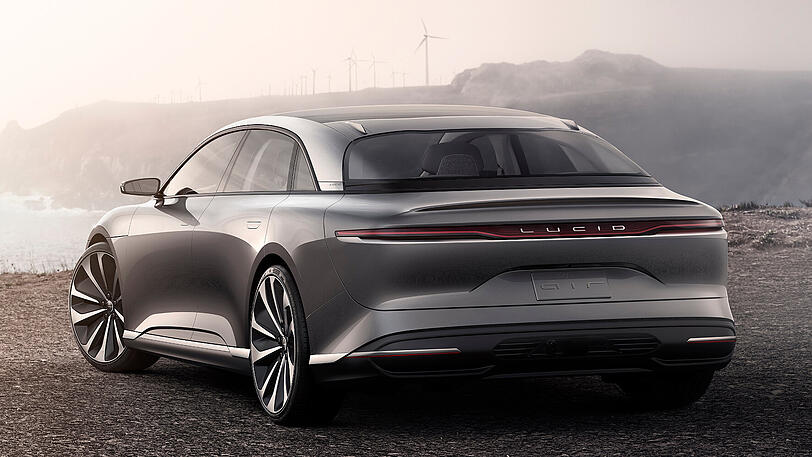 Ein Hingucker aus jeder Perspektive: Der Air von Lucid Motors bringt es auf eine elektrische Gesamtleistung von 1000 PS.