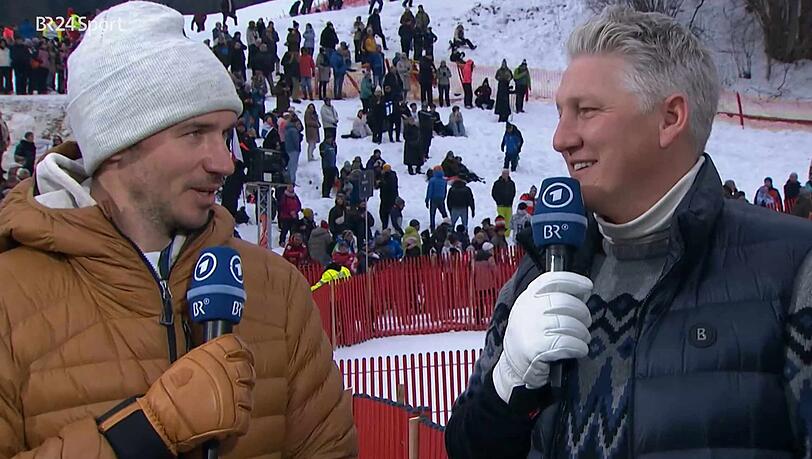 Felix Neureuther und Bastian Schweinsteiger im Gespr&auml;ch mit dem Bayerischen Rundfunk.